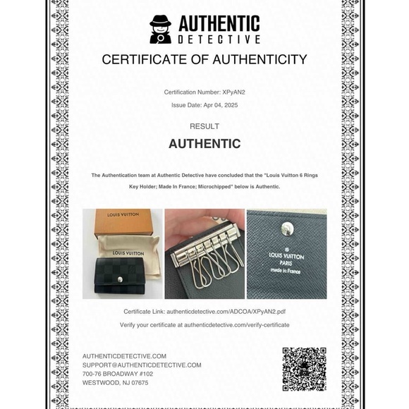 Louis Vuitton 6-Ring Key Holder in Damier Graphite - Picture 5 of 5